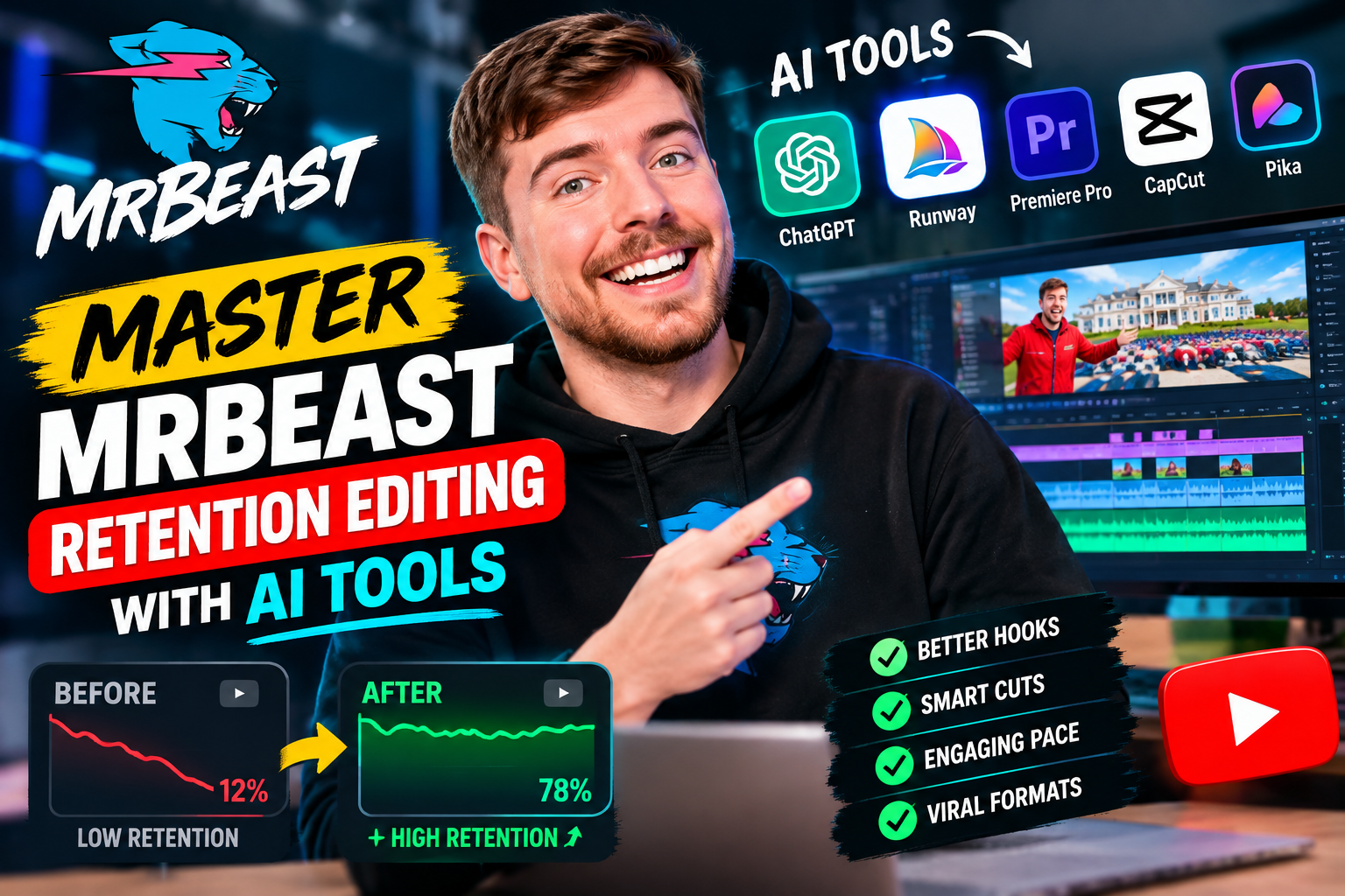 Master MrBeast Retention Editing with AI Tools